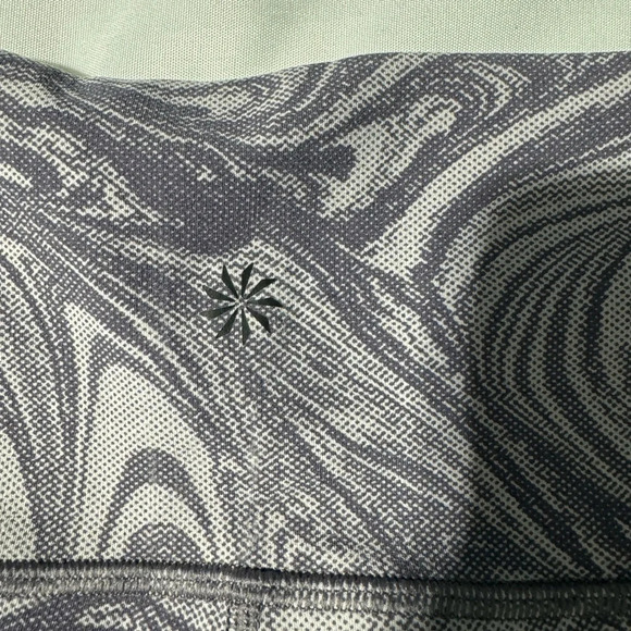 Athleta Transend 7” Shorts Dark and Light Purple Paisley Pattern Size Smll - Picture 3 of 9